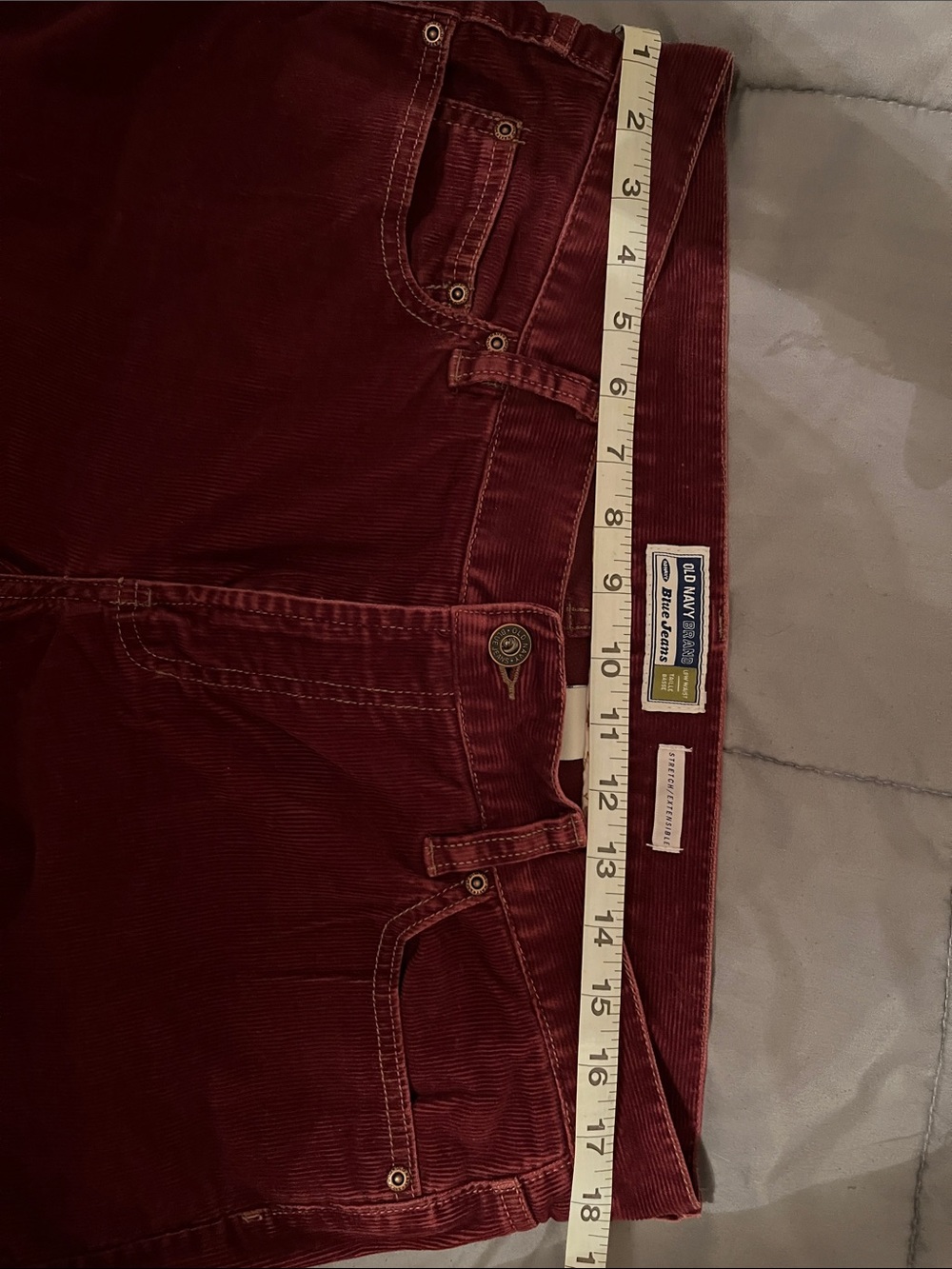 Old Navy Women's Burgundy High-Rise Corduroy Jeans